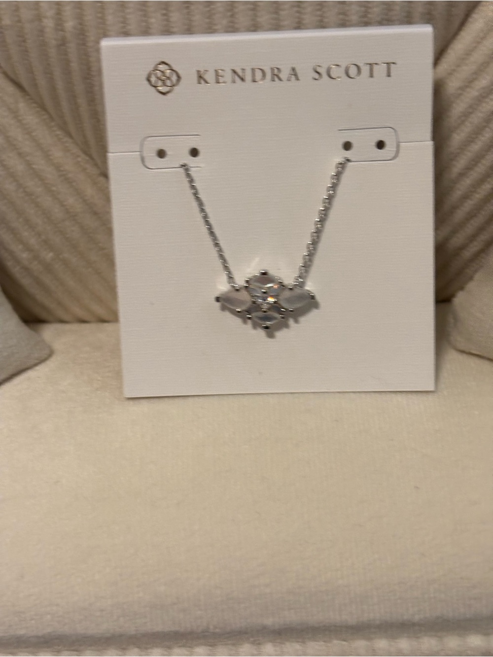 Kendra Scott Silver Glass Stone Cluster Necklace - Gray /Light Blue